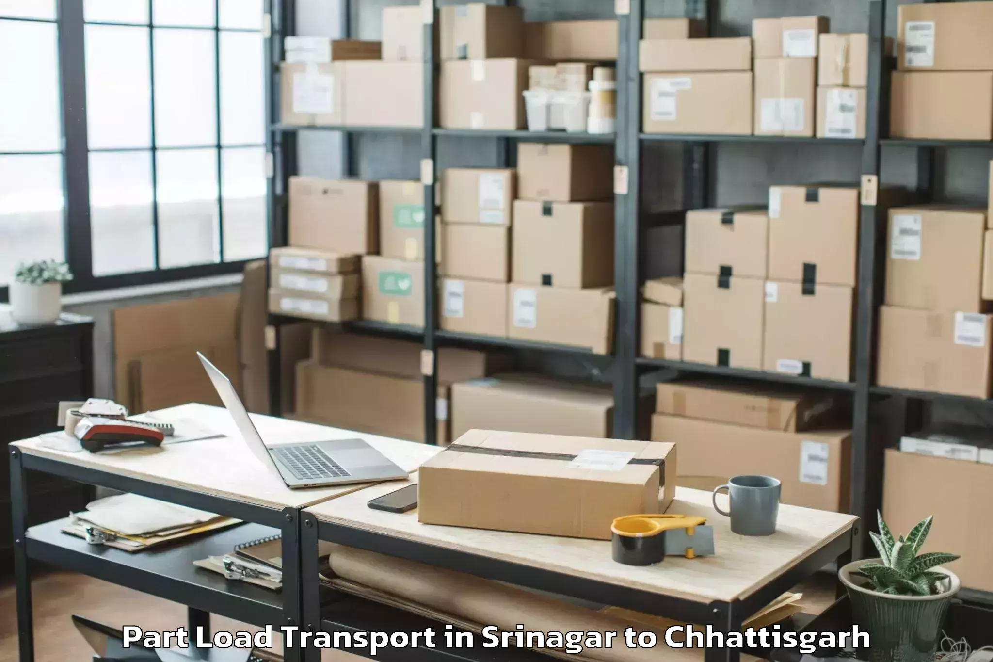 Discover Srinagar to Chhattisgarh Part Load Transport